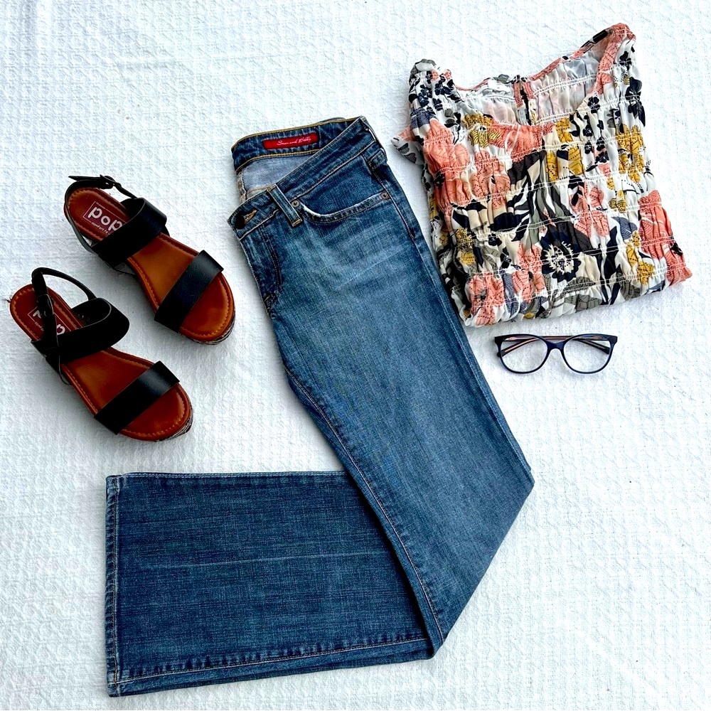 SAM & BILLY LOW FLAIR DENIM JEANS